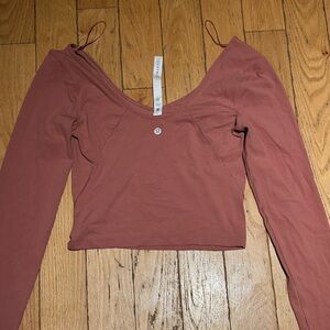 Dusty Rose Lululemon cropped long sleeve size 6
